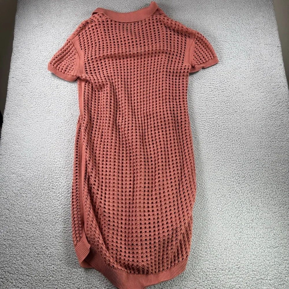 Haven Well Within Dress Womens L Midi Open Knit Cami Lined Short‎ Sleeve Resort